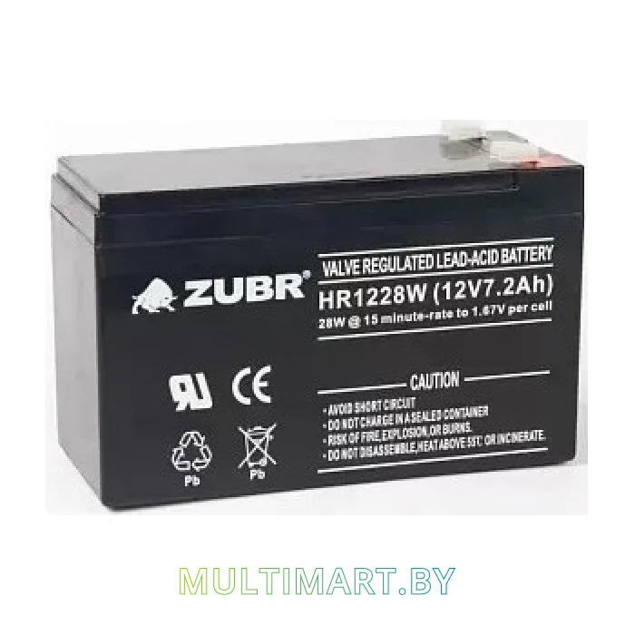 Аккумулятор для ИБП Zubr HR 1228 W F2 (12 В/7.2 А·ч)